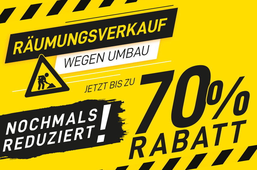 NOCHMALS REDUZIERT! Jetzt bis zu 70% Rabatt - nur noch bis Samstag!